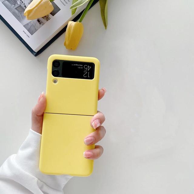 Cute Cartoon Smiley Face Phone Case For Samsung Galaxy Z Flip 4 Flip 4 Zflip3 Z Flip 5g F7110 Hard Back Cover Capa