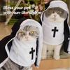 Funny Halloween Cat Cosplay Costumes Dress Up Party Jesus Nun Cats Clothing For Small And Medium Dogs Cats Puppy Pet Accessories