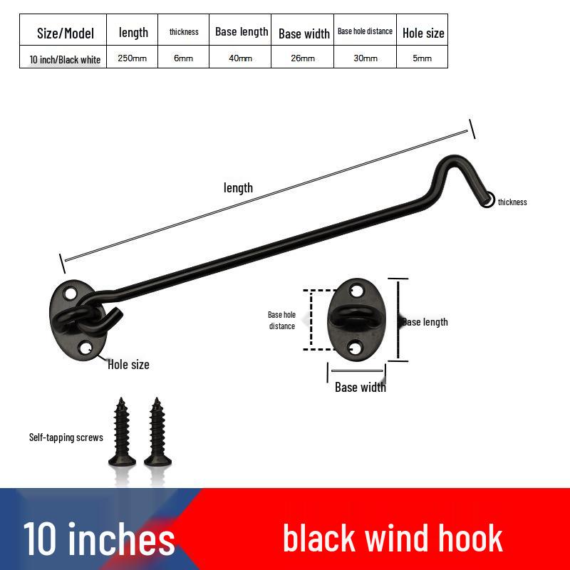 Black Stainless Steel Window & Door Latch Hook