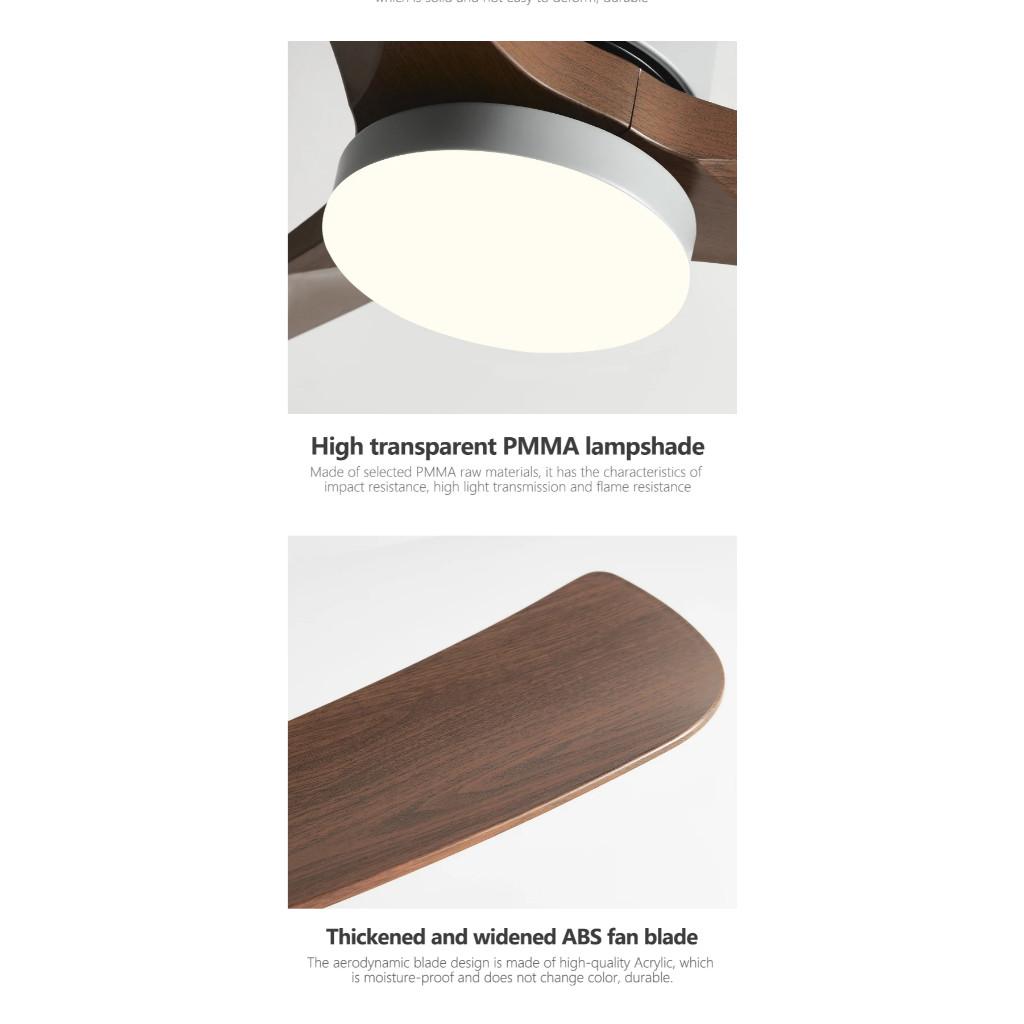 46-56" Low-Profile Electric Fan Light Household Integrated LED Lighting Fan Living Room ABS Blades Ceiling Fan Lamp