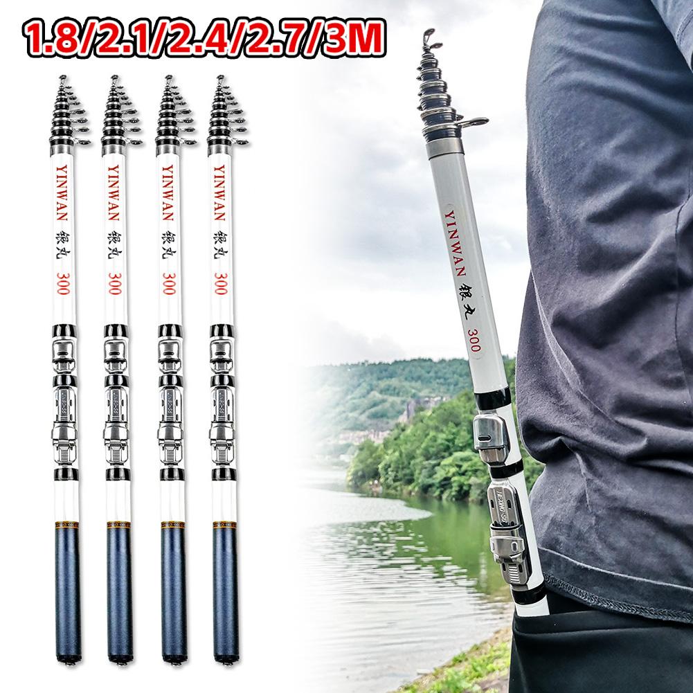 1.8m-3m Fiberglass Fishing Rod Short Pocket Portable Spinning Rod Lure Pole Telescopic Carp Trout Beach Fish Rods for Bass