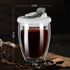 350ml/450ml Doppelglastasse Transparente Tee-Kaffeetasse mit Kieselgeldeckel Küchenmilchgetränk Kaffeetasse Trinkgeschirr