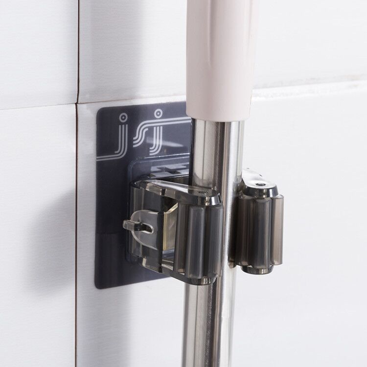 Traceless Suction Cup Mop Hanger, Bathroom Non-Punching Mop Rack, Mop Clip, Bathroom Clip Hanger