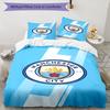 3pcs Manchester City Bedding Set Duvet Cover Closure Includes 1 Duvet Cover & 2 Pillowcases, Soft and Comfortable for All Seasons.