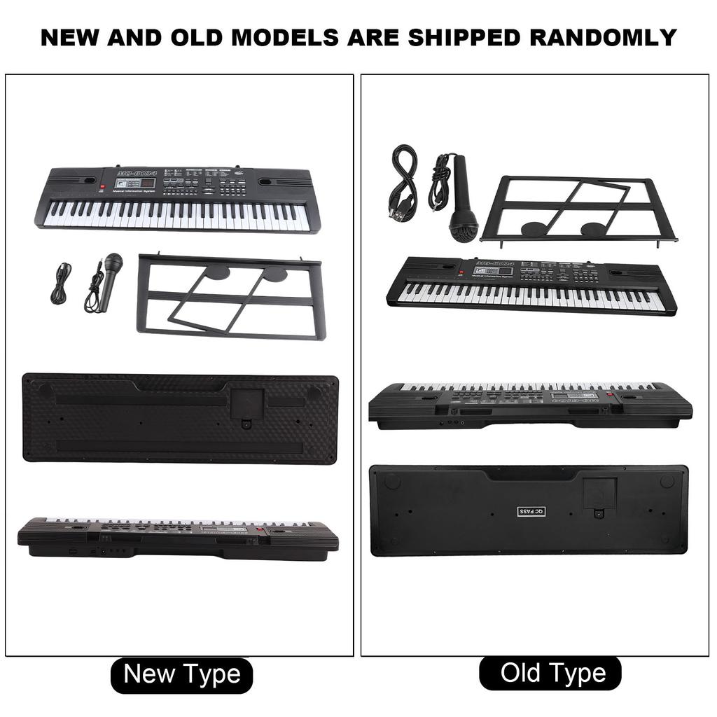 61 Keys Digital Music Electronic Organ Portable Keyboard with Microphone for Children
