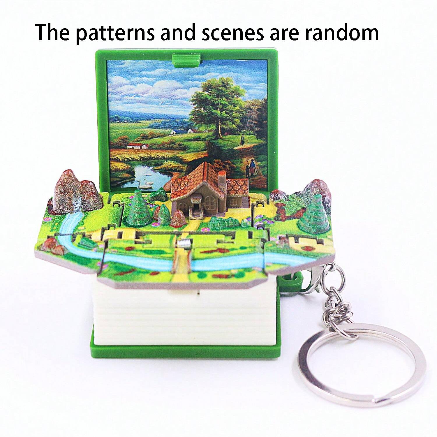 Dinosaur 3D Folding Book Mini Keychain Space Astronaut Puzzle Castle Decompression Creative Toy For Kids Adults Children s Birthday Gift Holiday