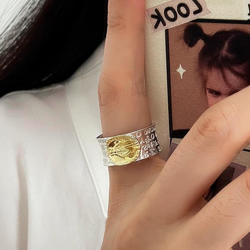 1 Pcs Irregular LOVE Heart Hollow Rings for Women Couples Vintage Punk Party Jewelry Accessories