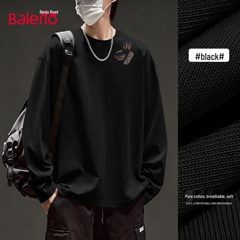 Baleno Men's Cotton Long Sleeve Crew Neck Printed T-Shirt