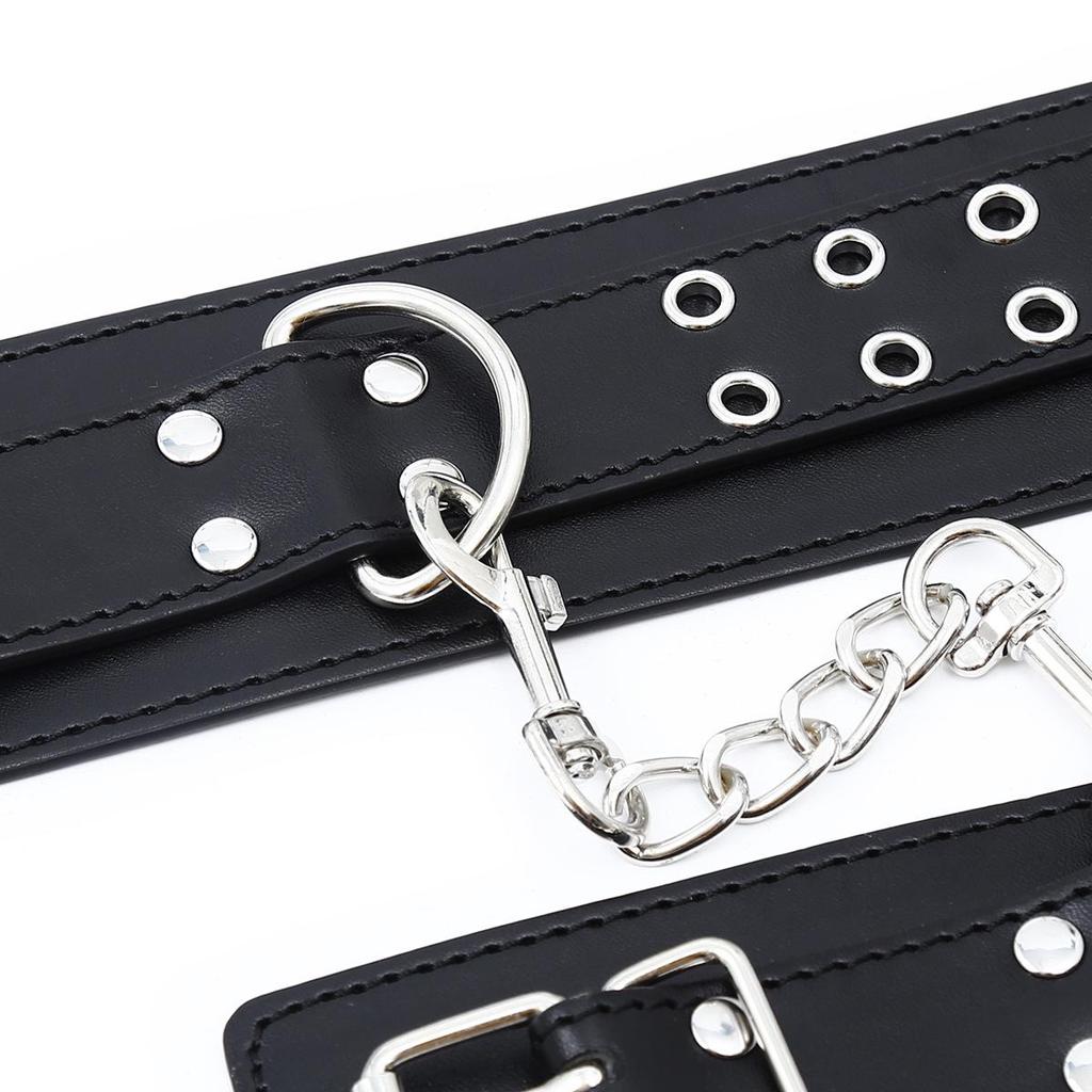 Adjustable PU Handcuffs & Ankle Cuffs - Adult SM Bondage Foreplay Toys