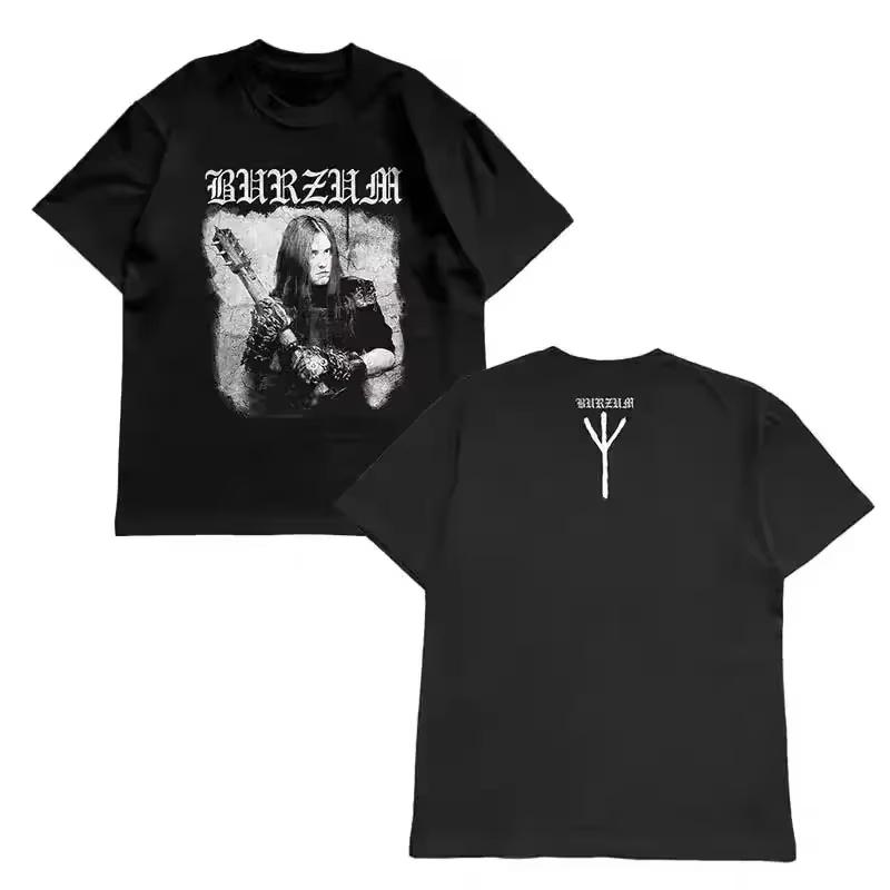 

man clothing 100Cotton normcore Tshirt Burzum Blow print Y2K retro Hipster Streetwear Fashion Women Oversized Casual shirt 4XL