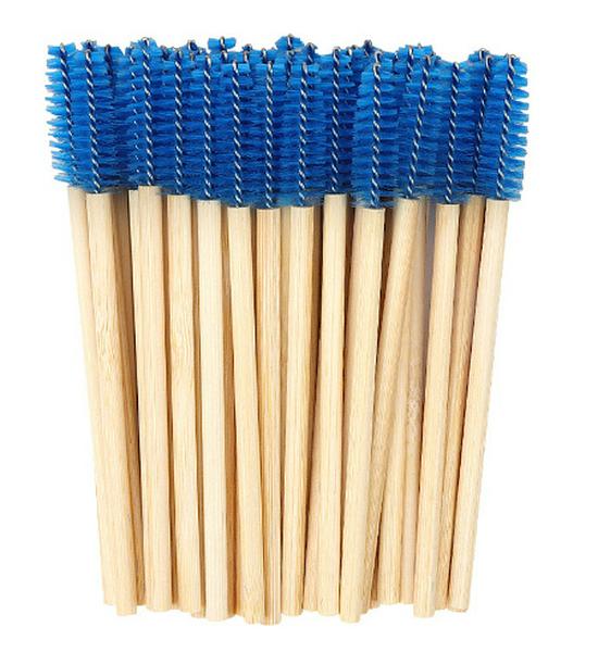 Portable Bamboo Eyelash & Eyebrow Brush Set with Nylon Bristles