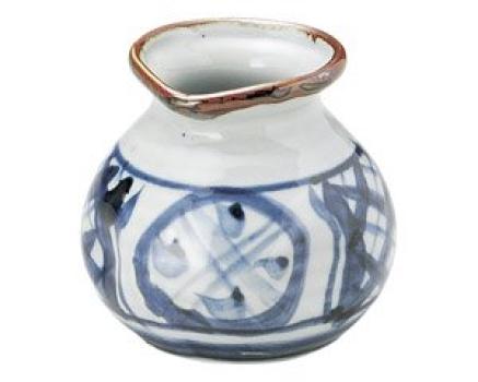 

Japanese pottery open old dyed floor plan round pattern 1 cup soba sake bottle x Japanese commercial use [8 7.8cm / 210cc] Restaurants, inns,