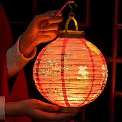 Chinese Style Chinese Style Lantern Traditional Festival Hanging Festival Antique Lantern Portable Cute Rabbit