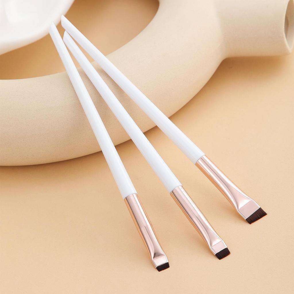 3Pcs Eyebrow Makeup Brush Set, Long Pole Eyebrow Fiber Brush, Blade Eyeliner Brush, Makeup Brush Tool.