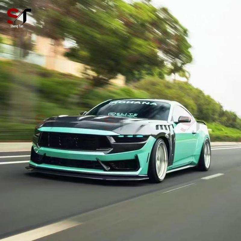 2024+ Ford Mustang Carbon Fiber Engine Hood Body Kit Modification Front Cover