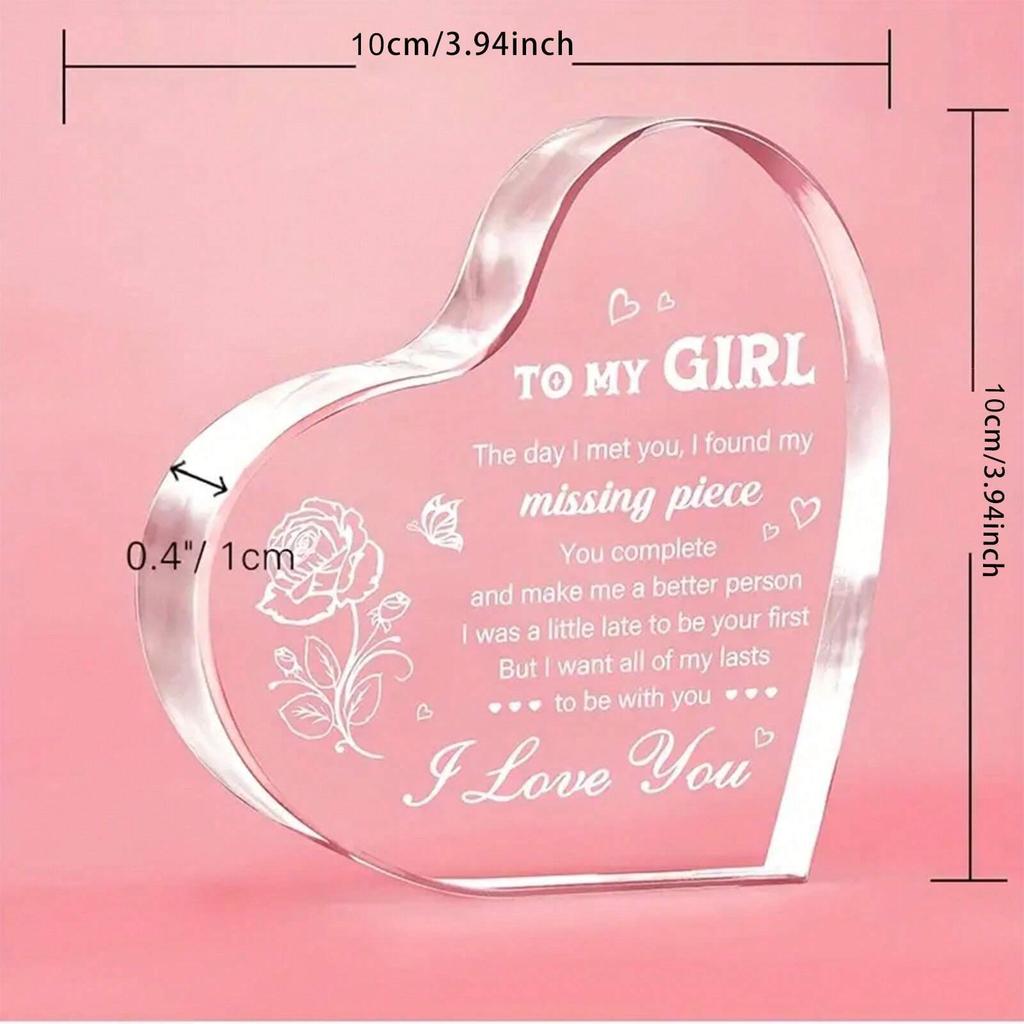 Acrylic Heart-Shaped Gifts Decor Sign For Girlfriend Mother and Friend Birthday Christmas Mothers Day and Valentine's Day Gifts