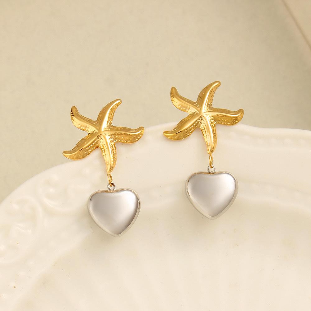 Starfish Heart Beach Resort Earrings: Summer-Style Dangle Earrings for Women
