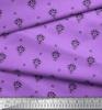 Soimoi Purple Japan Crepe Satin Fabric Artistic Floral Printed Fabric 1 Metre 42 Inch