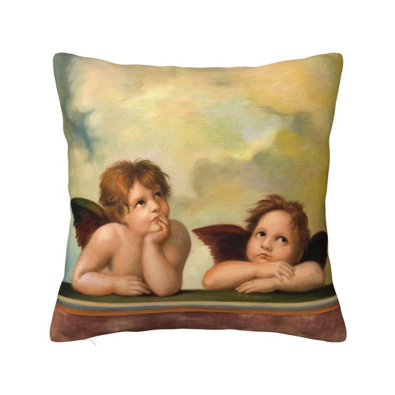 Aesthetic Renaissance Angel Cushion Cover Boucher Rococo Art Soft Nordic Pillow Decor Home