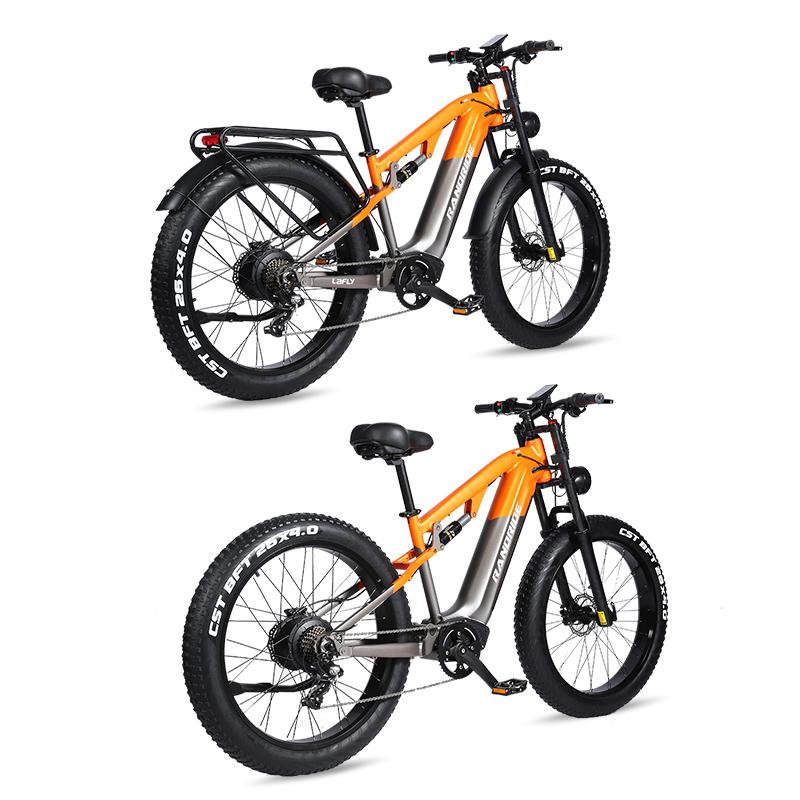 RANDRIDE YX80 2025 Elektrofahrrad 1500W Peak E-MTB 48V20A 80KM Reichweite M315-7 Geschwindigkeit & Hydraulische Bremsen CST 26x4.0 Reifen Feststellbare Federgabel