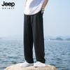 JEEP SPIRIT Men's Lightweight Linen Blend Cooling Straight-Leg Casual Pants