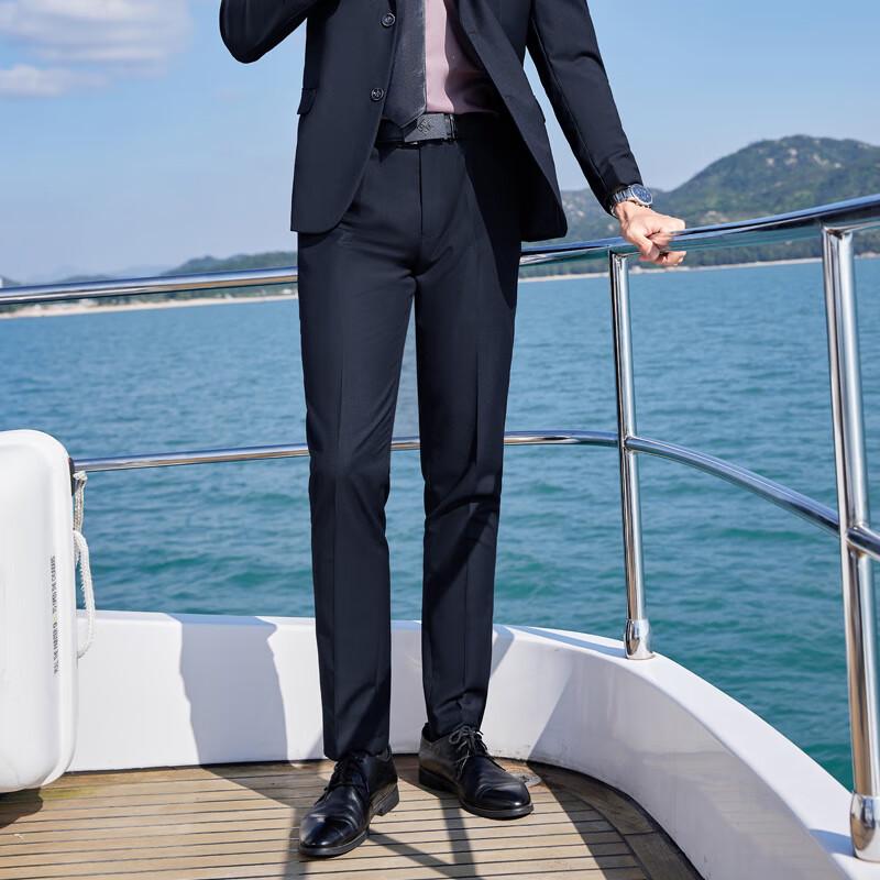 Men s Straight-Leg Wrinkle-Free Business Suit Pants 4XL/40