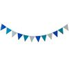 Pennant Birthday Party, Navy & Light Blue Print Flag Garland