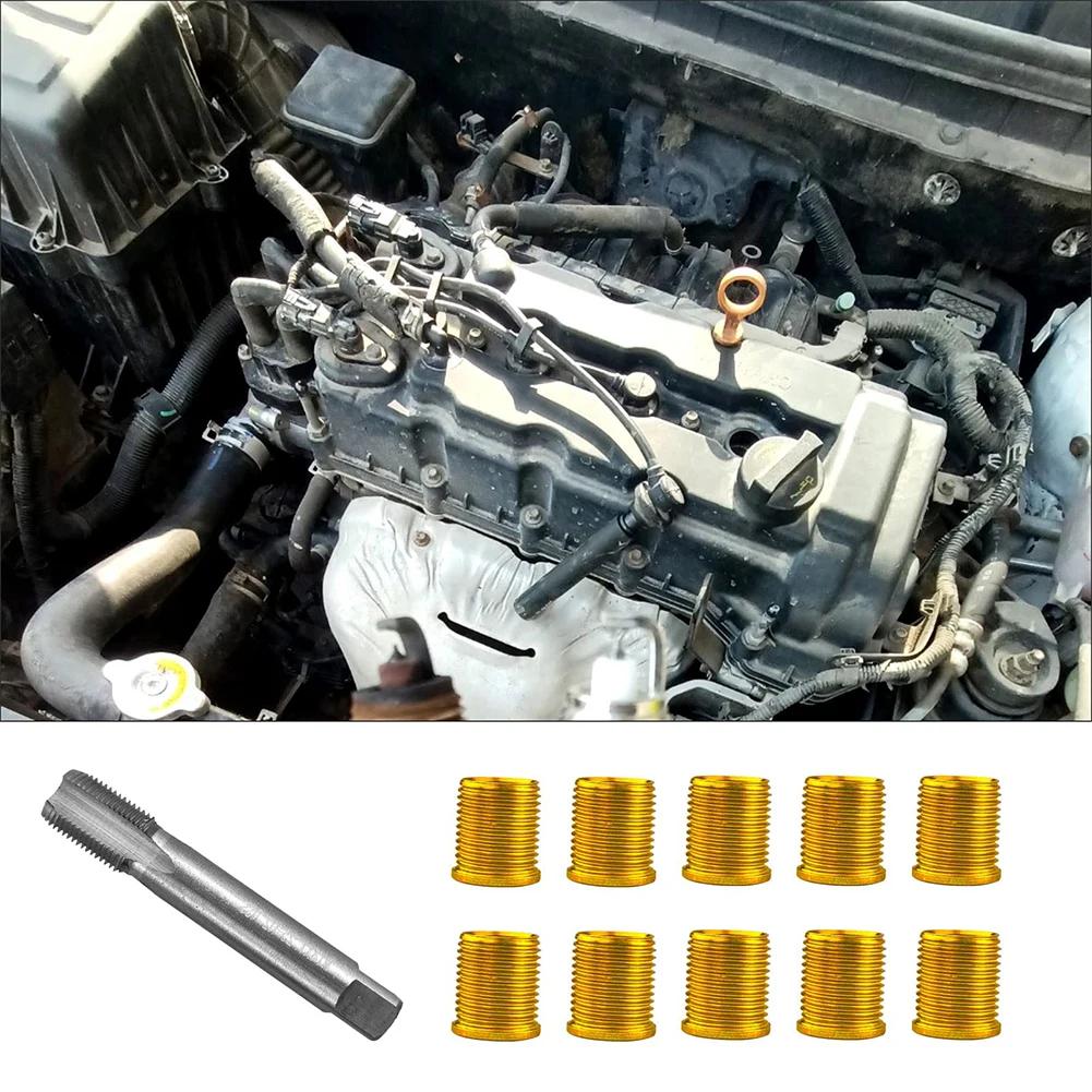 11-piece Set M12*1.25 P Lug Screw Sleeve Repair Thread Screw Thread Repair Replacement Accessories Set