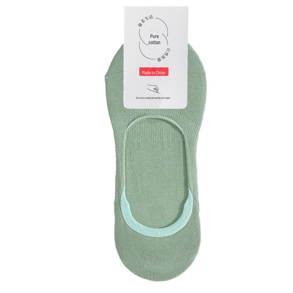 Women's Thin Spring-Summer Deodorant Cotton Socks: Antibacterial, Sweat-Absorbing, Solid Color, Invisible, Short, and Boat Socks.