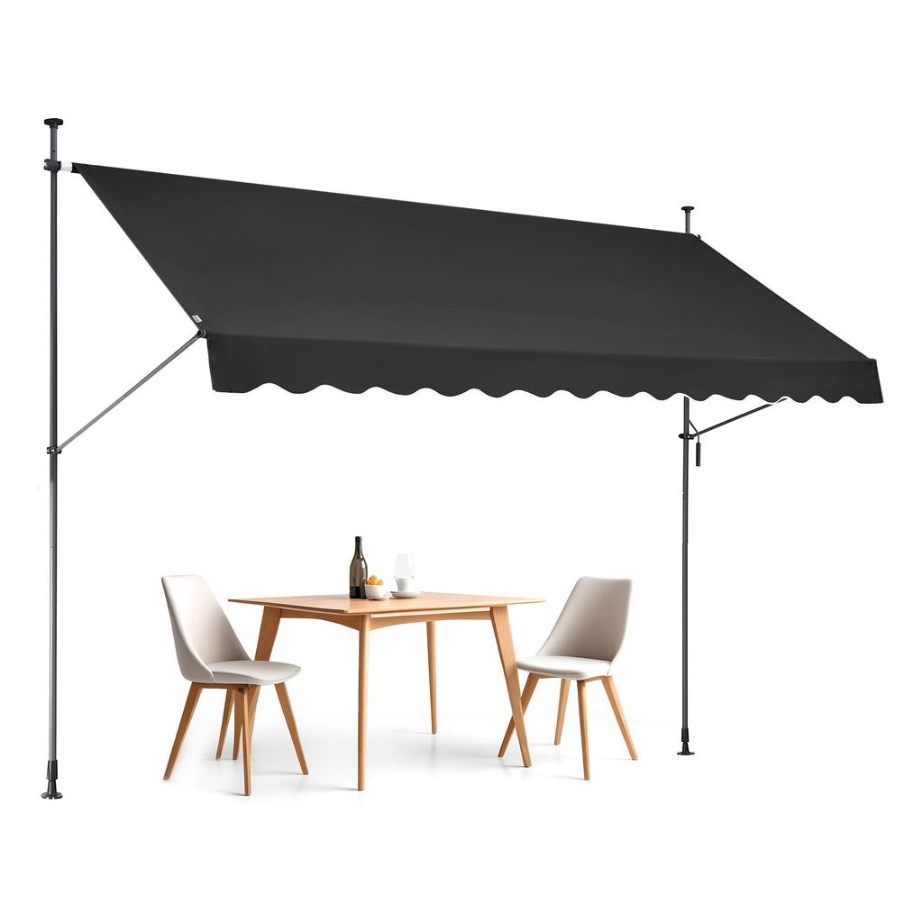 VEVOR 138 X 47" Patio Awning Retractable, Awning Sunshade Shelter with Manual Crank Handle, Outdoor Patio Canopy Sunsetter Deck