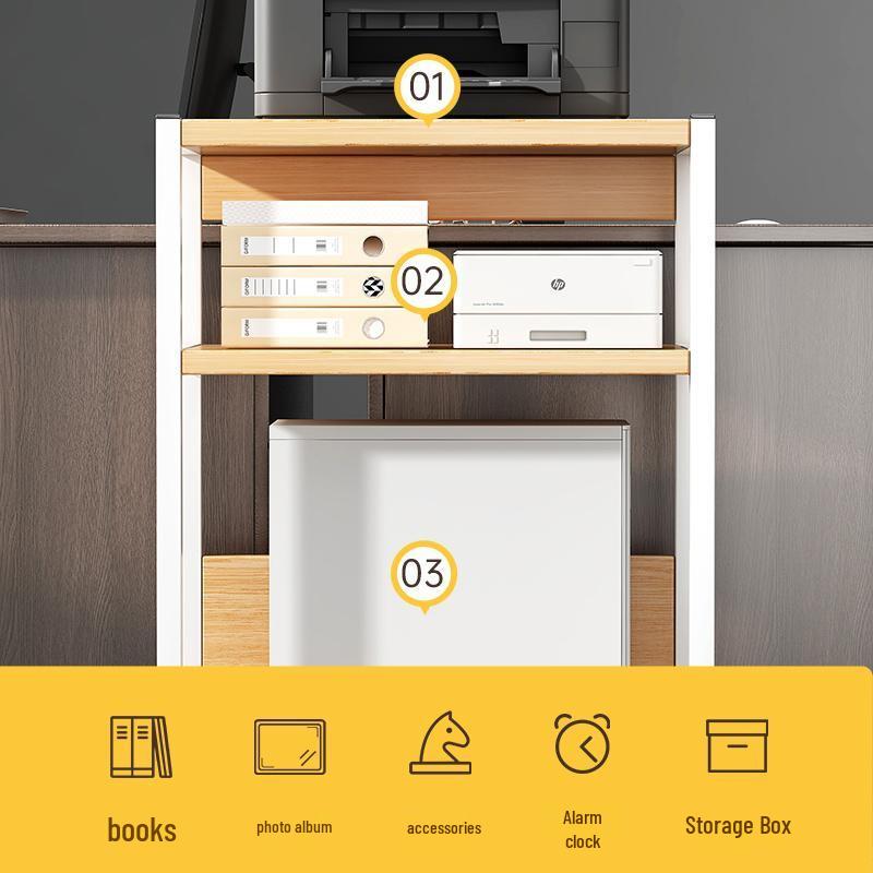 Mobile Multi-Layer Printer & Office Storage Rack with Wheels