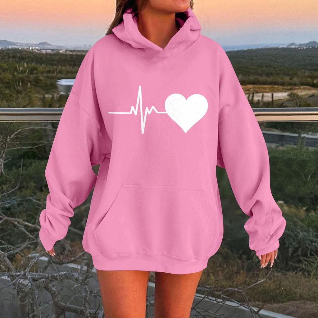 Damen Kapuzenpullover Übergroße Sweatshirts Langarm Casual Pullover Kapuzenpullover Tops