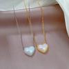 Titanium Steel Mermaid Ji Pearl Minimalist Wind Furnace Real Gold Necklace Female Collarbone Chain Accessories