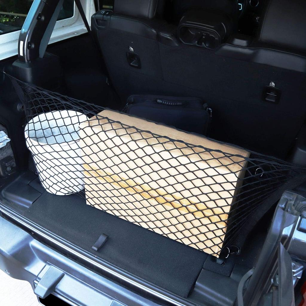 Voodonala 40 X 18 Inches Universal Mesh Envelope Trunk Cargo Storage Organizer Net Elastic Mesh Net Pickup Truck Bed Divider Compatible For Cars,