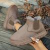 Fashion Winter Women Snow Boots 2025 New Flats Platform Comfortable Ladies Shoes Plush Warm Casual Chelsea Ankle Boots Zapatos De Mujer