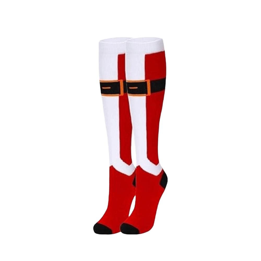 Warm Striped Knee High Socks Holiday Christmas Santa Stockings Fashion Knee High Stockings Unisex