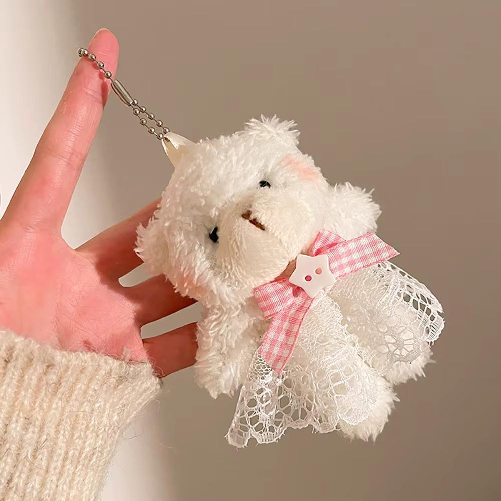 Ornement Suspendu Petit Ours Pendentif Breloque de Sac Poupée en Peluche Mignonne Porte-clés Poupée en Peluche Femmes Filles