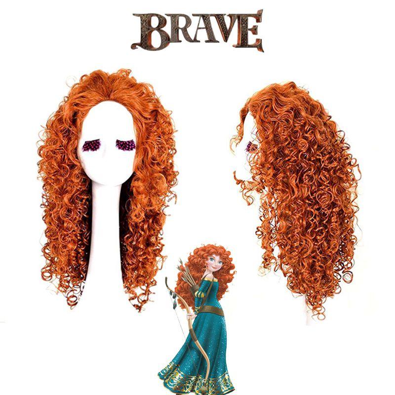 Merida Brave Cosplay Wig Long Curly Hair For Halloween Carnival Comic Con