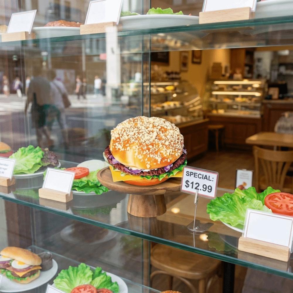 Realistic Beef Burger Model Soft PU Food Simulation Model Creative Fake Bread  Shop Window Display
