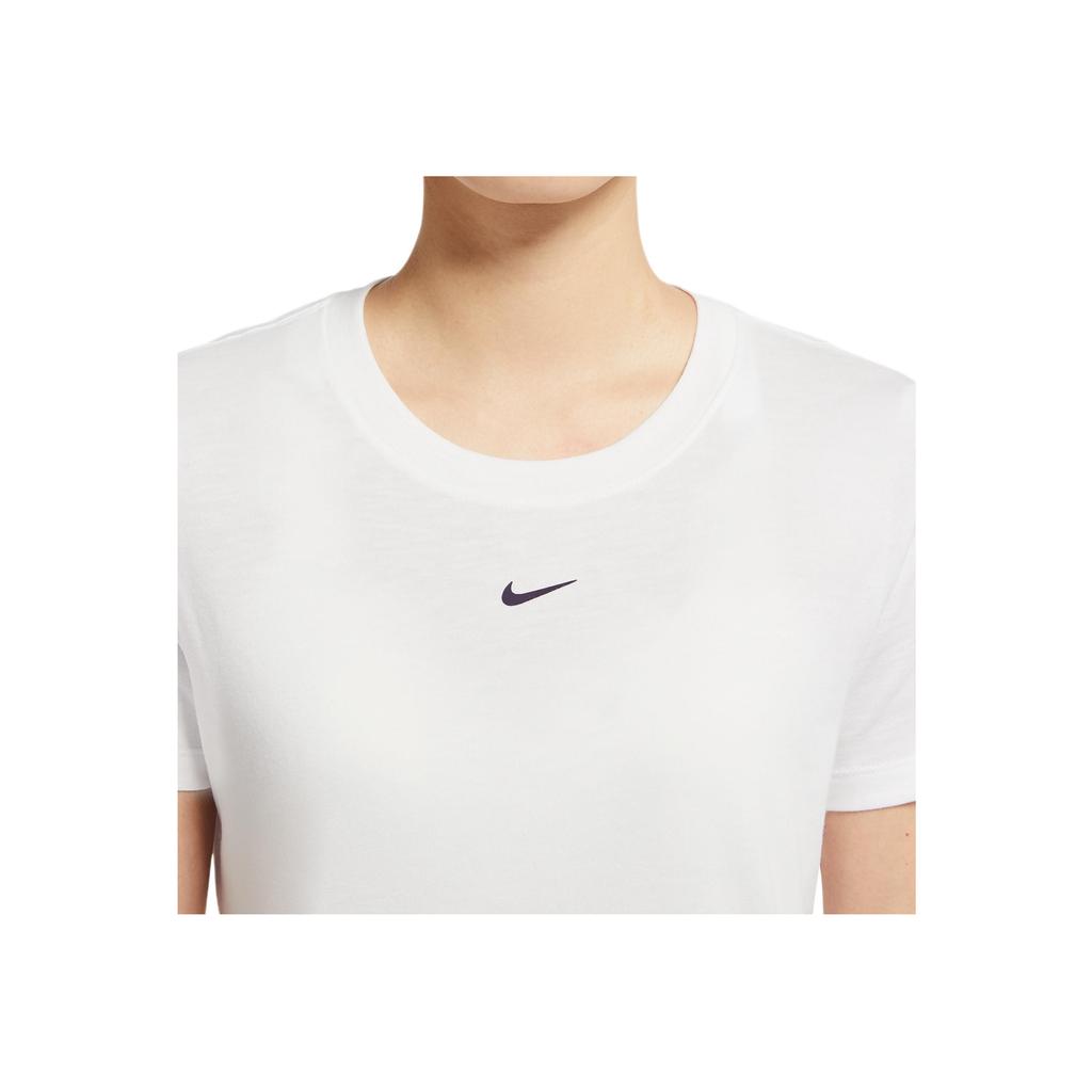 Nike Yoga Dri-Fit Casual Printed Short Sleeve T-Shirt Women Tops White DD2817-100