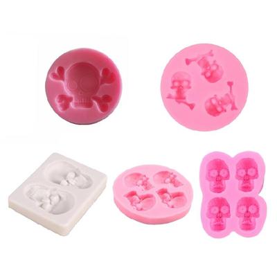 Silikon-Backformen Detaillierte Totenkopf-förmige Kuchenformen DIY-Schokoladenform