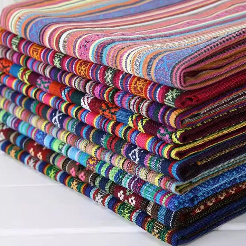 50X150cm Striped Jacquard Boho Style Fabric Cloth Handcraft Geometric Thick Fabrics Home Wall Decoration Sewing Handbag Garments