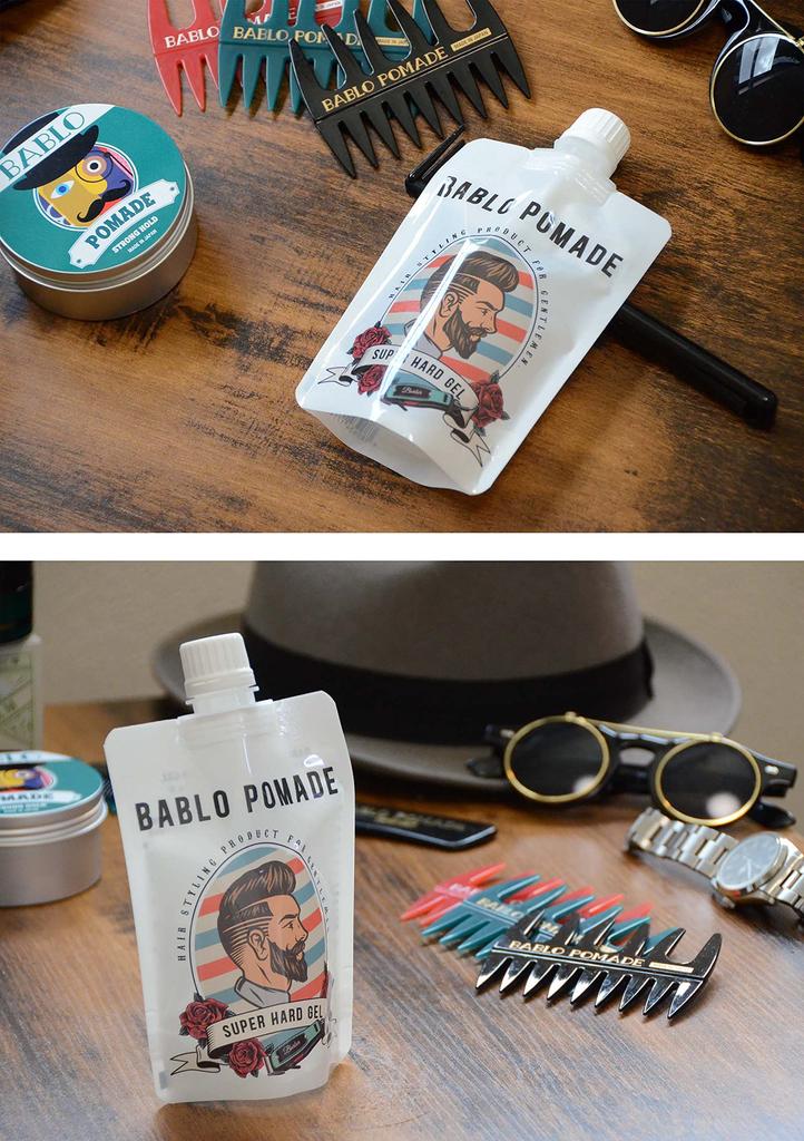 BABLO POMADE Super Hartes Haargel Kamm Haar Haarstyling Friseur- & Herren-Set, Pomade, Wachs, Produkte,