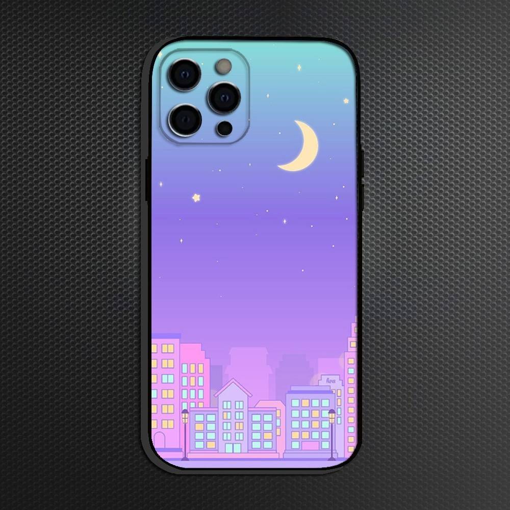 Vaporwave Phone Case For iPhone 16,15,14,13,12,11 Plus,Pro Max, Others Soft Black Cover