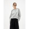 French Pleated Round Neck Sweatshirt