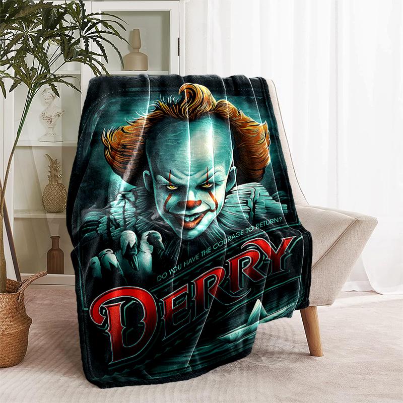 1pc Blanket Pennywise the Dancing Clown2 Print Design, Lightweight Blanket for Sofa, Bed- Soft &Warm, Gift for All Seasons like Christmas, Halloween
