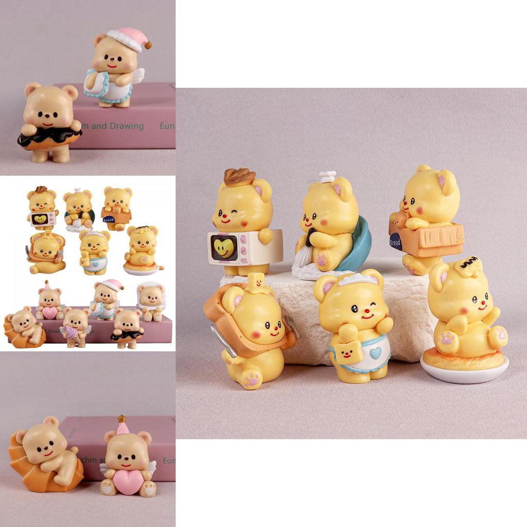 Adorable Butterbear Yellow Butter Bear Cute Blind Box Collectible Figurine Set