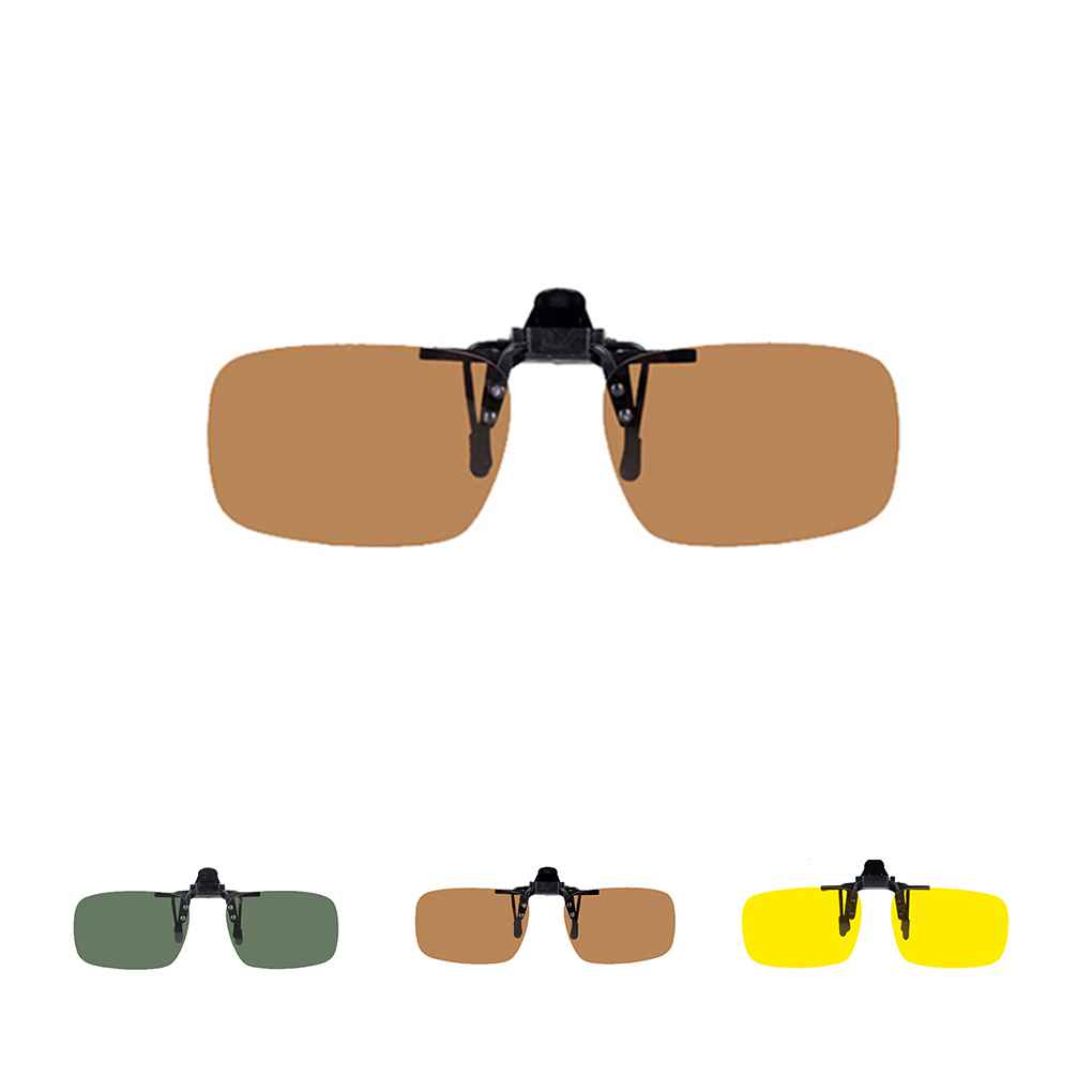 Men Women Daytime Night Clip-on Polarized Lens Eyeglasses Short-sight UV Protection Filp up Clip Eyewear
