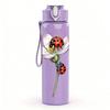 1PC Ladybug Flower Watercolor Print 750ml Color Plastic Sports Water Bottle Leakproof Flip Straw Lid Suitable for Sports Office Home Use