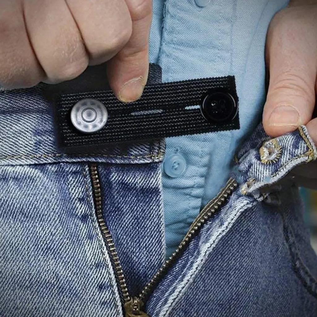 1 st- Elastisk midjeförlängare, justerbar bältesförlängare för jeans, knappförlängare för långbyxor